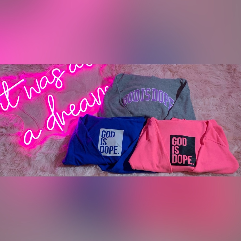 God Is Dope Women's Jacket Set - Gray, Blue, Pink 3 Pack Bundle